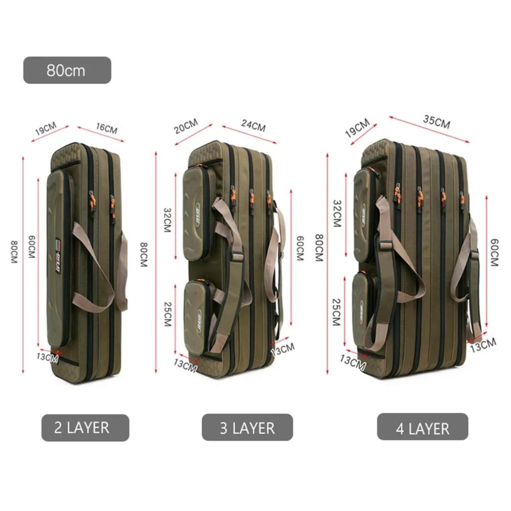 Hard Steel Fishing Rod bag Adjustable 2 3 4 Layer Tier Oxford Gear case with reel line Carrier for Travel Outdoor Organizer260319