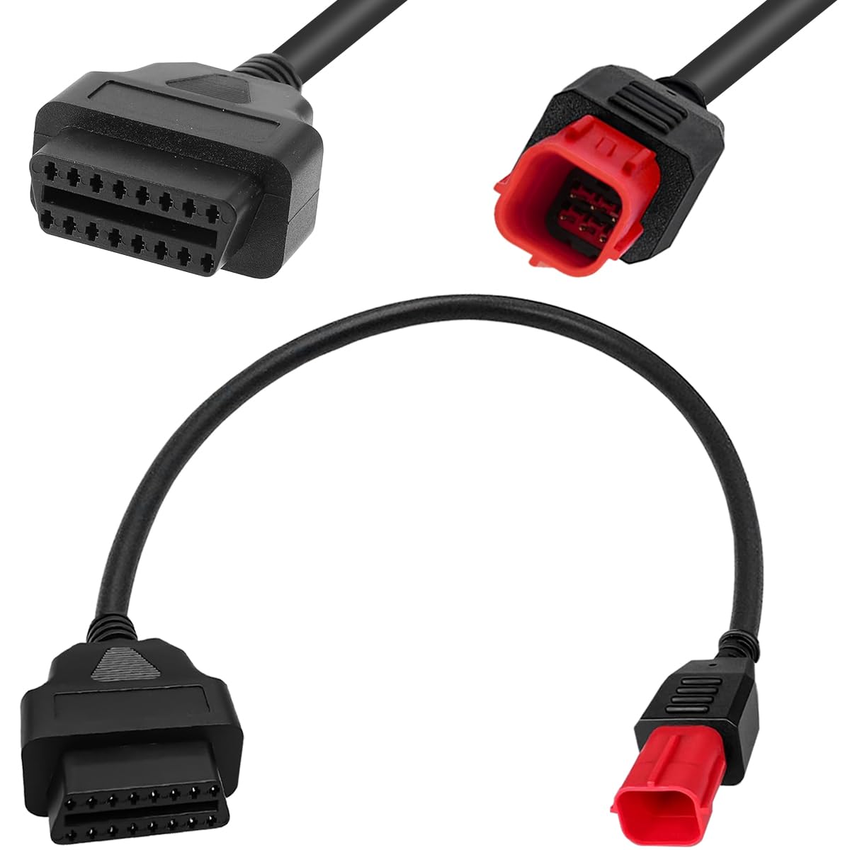 

Xiatiaosann OBD Cable Connector Adapter,6 Pin 16 Pin OBD2 Diagnostic Adapter Cable, OBD Cable