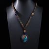 Ethnic Retro Vajra Bodhi Pendant Necklace with Wooden Beads