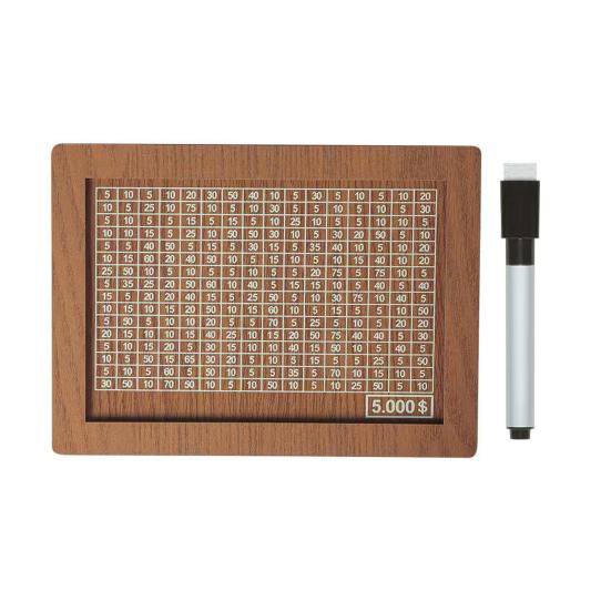 Wooden Cash Money Saving Box Money Saving Challenge Box with Money Target And Numbers Piggy Bank with Dry Erase Pen for Kids Adults