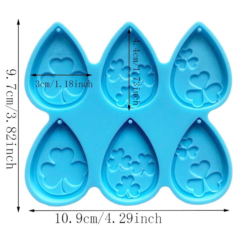 Jewelry Casting Molds Silicone Pendant Resin Molds Clover Waterdrop Epoxy Resin Mold for Earrings Necklace Keychain Mold