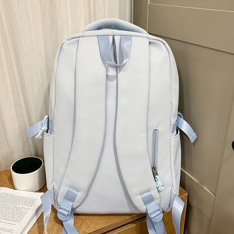 Letter Print Campus Backpack Large Capacity Junior Senior High School Student Schoolbag