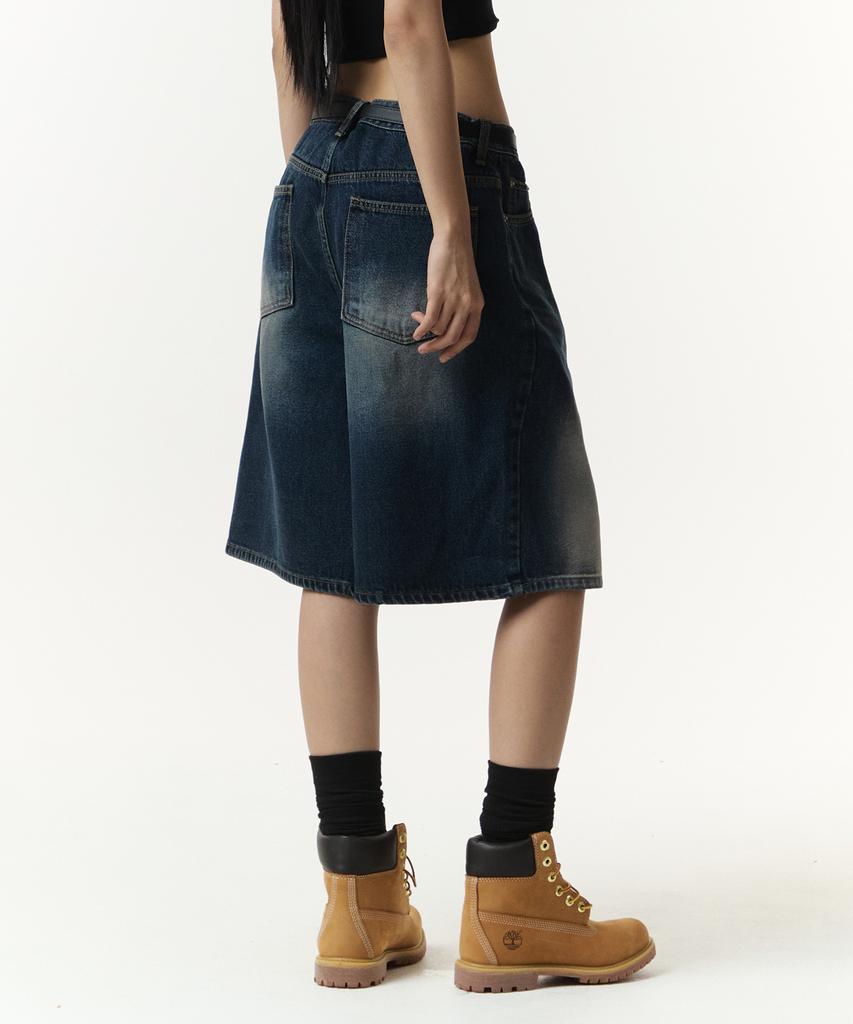 RAW LAB Bermuda Denim Half Shorts (Mud Blue)