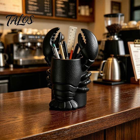 Talos Lobster Pen Holder, 3D Printed Desktop Organizer, Crayfish Pencil Stand for Office Desk Student Supplies, Halloween Party Decoration Gift
