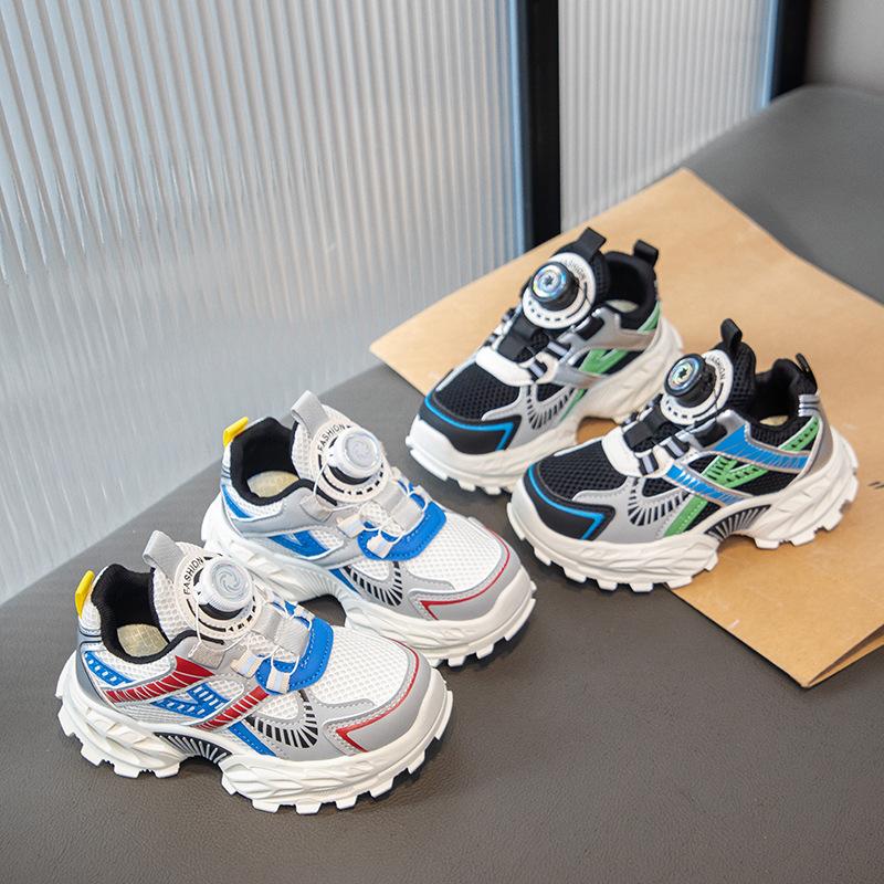Children's sports shoes 2025 autumn new boys double net soft sole running shoes girls fashion trend casual dad shoes