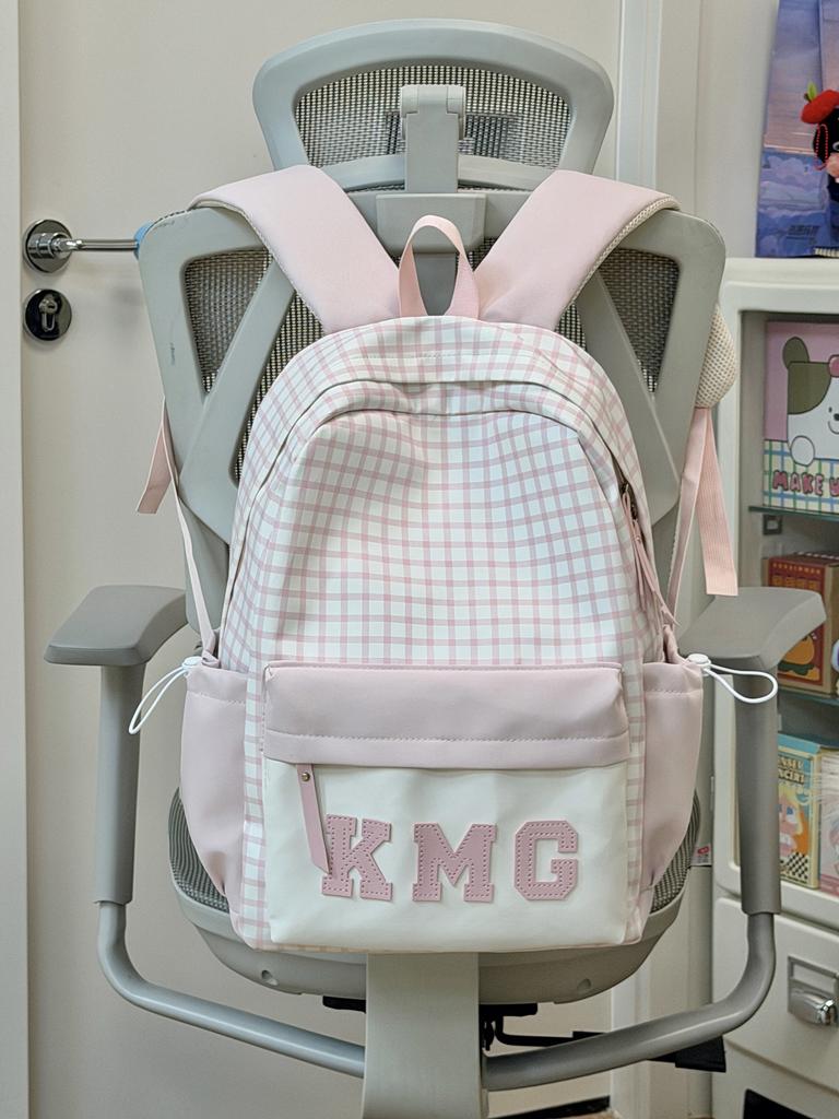 Schoolbag plaid backpack female student schoolbag Korean version large capacity lightweight backpack cute cartoon pain bag new campus bag