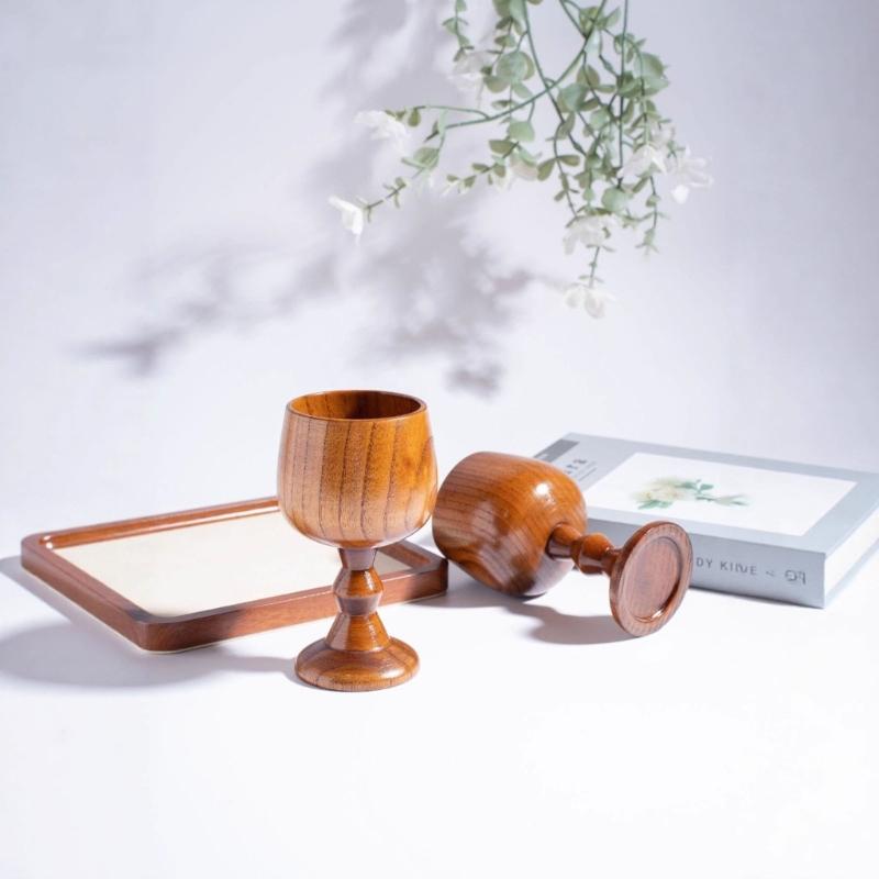 Communion Wine Cup Wooden Stemwares For Red Wine Cocktails Beverages Goblet Cup For Parties And Special Event