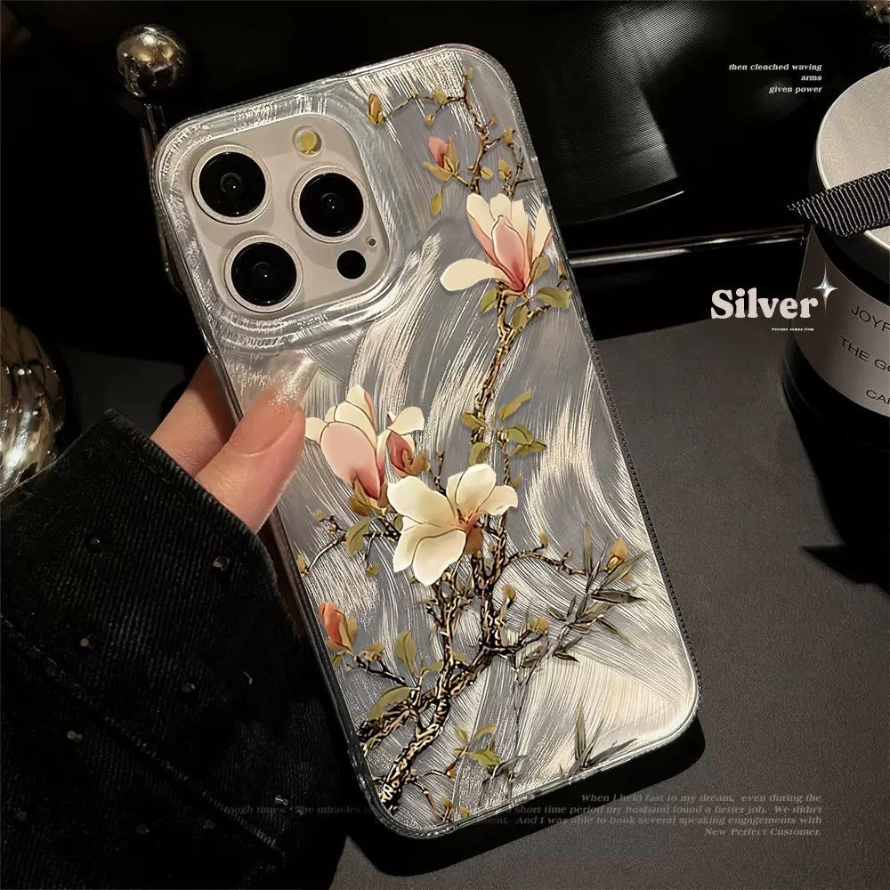 Soft Flower Aesthetic Phone Case For iPhone 17 16 15 14 13 12 11 Pro Max Plus 16E 17 Air XS Max X XR Shockproof Back Cover