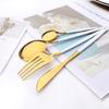 48Pcs Gold Mirror Polishing Cutlery Set Stainless Steel Dinnerware Tableware Knife Fork Spoon Coffee Spoon Flatware Home Party