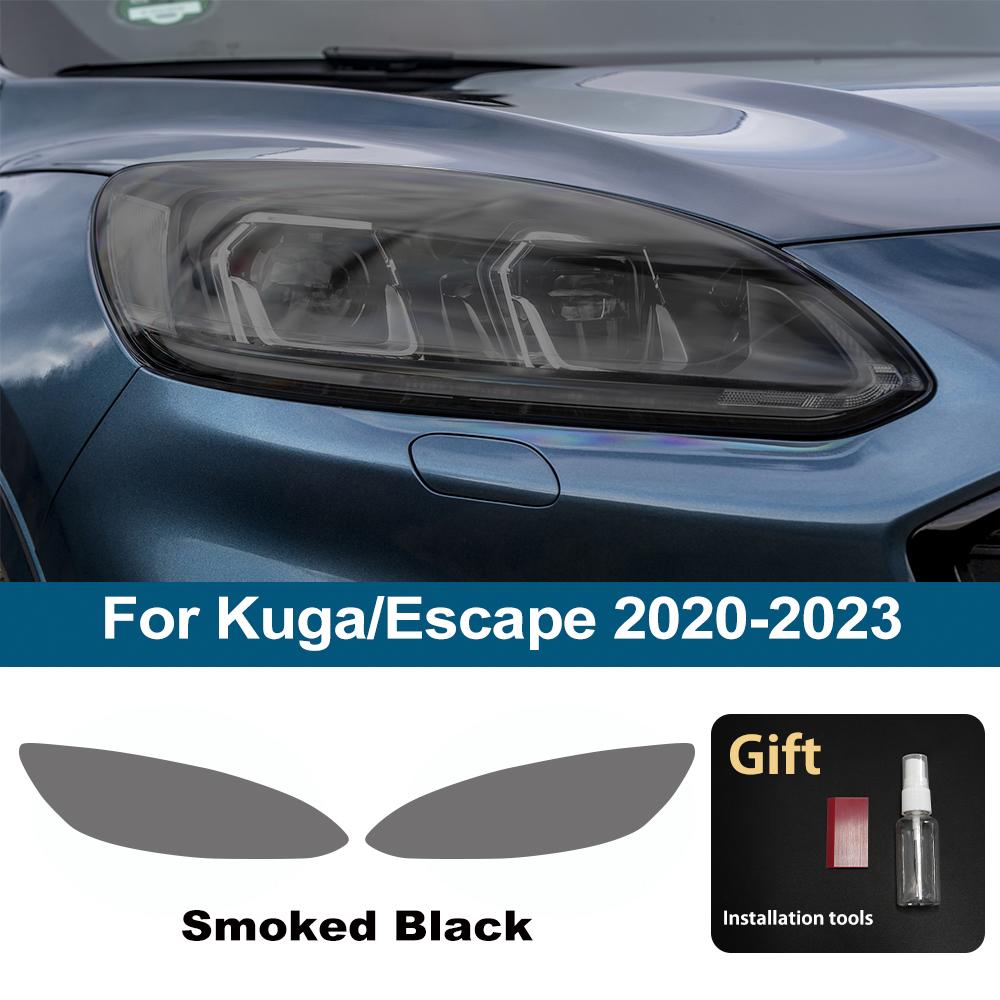 Pellicola Vinilica Wrap Lucida Per Ford Kuga/Escape 2020-2026 Antigraffio Nero Fumé Pretagliata Pellicola Protettiva per Fari Auto