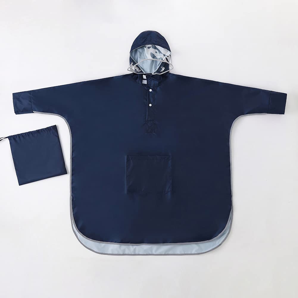 Suitable for School Unisex Rain Parents and Rain Gear [Yolrky] Children's Raincoat, Bags, Poncho, Kids, Boys, Girls, Children, Raincoat, (Navy, M)