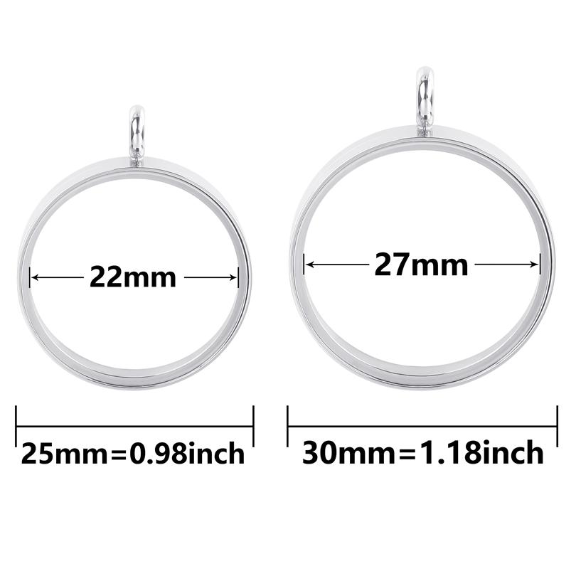 25/30mm Twist Locket Pendants For Jewelry Making Necklace Glass Floating Charm Lockets DIY Stainless Steel Pendant Accessories