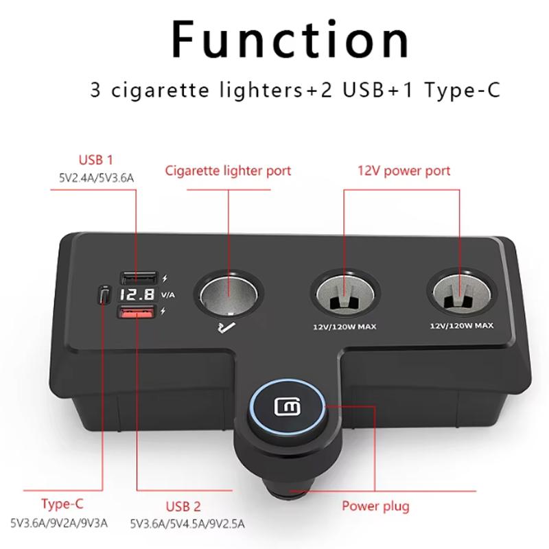 For Volkswagen Polo / Cross Polo / GTI / Blue GT / R WRC Car Charger Cigarette Lighters USB Fast Charging Cables Power Adapters