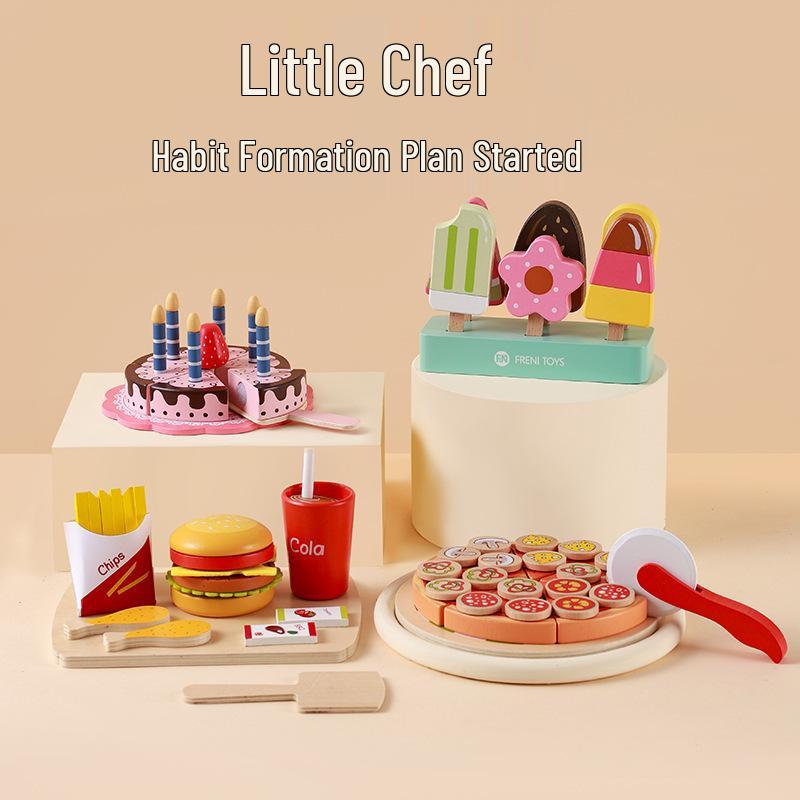 Wooden Kids' Educational Toys: Role-Playing Simulation with Fruits and Vegetables Cut Game