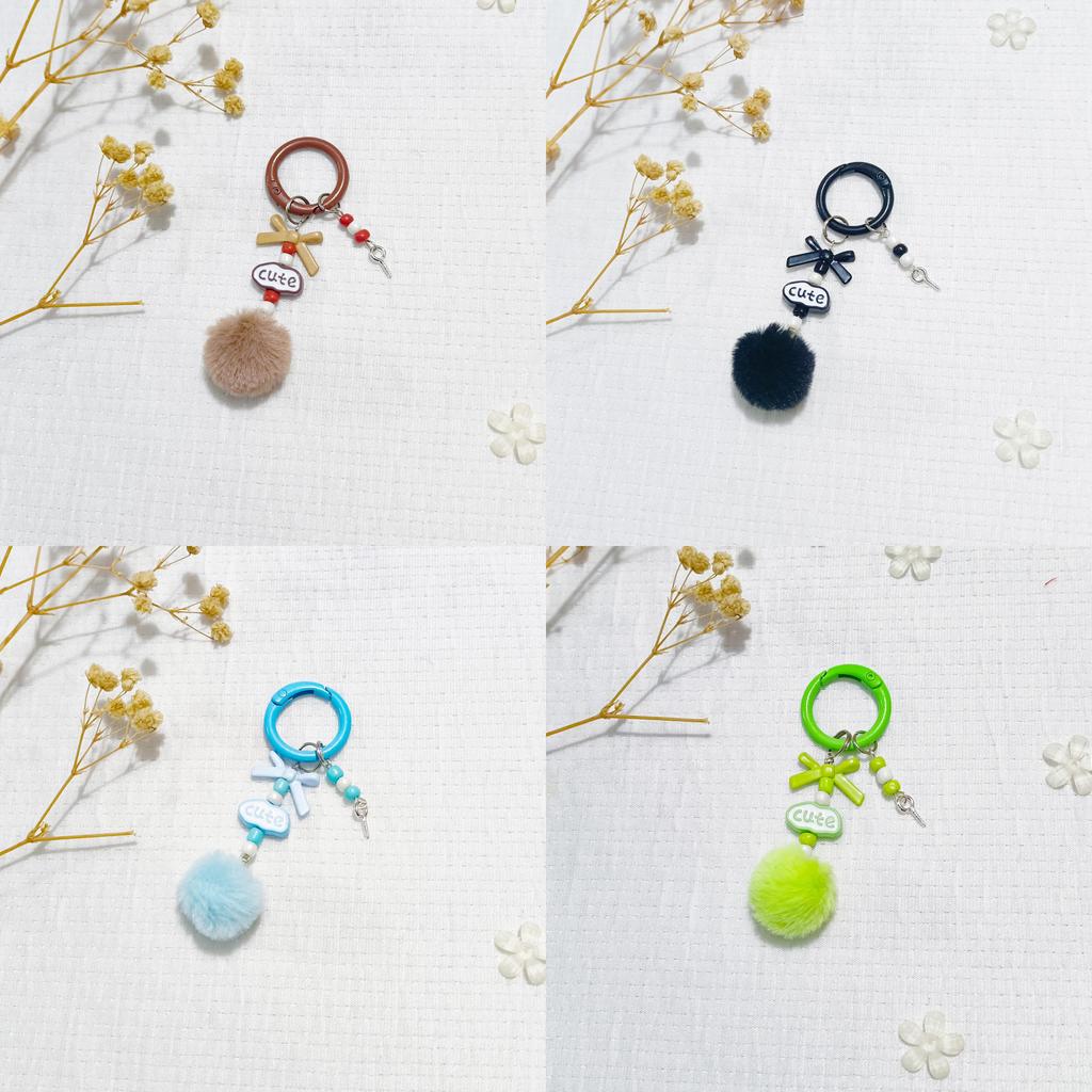 Keychain Phone Charm With Colorful Ball Decoration For Girls And Teens