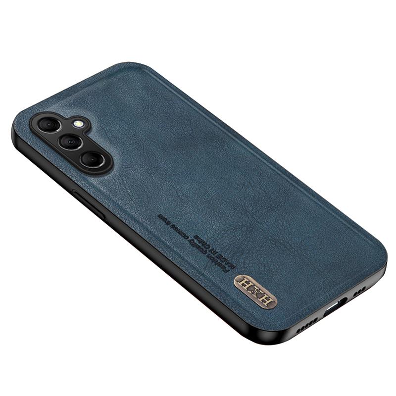 

For Samsung Galaxy S23 FE Case Shockproof TPU+PU Cell Phone Cover Built-in Metal Sheet Blue