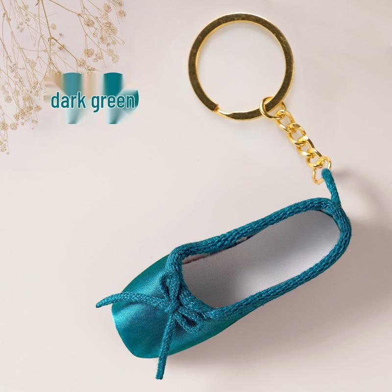 Ballettschuh-Anhänger: Handgefertigter Satin-Spitzschuh-Anhänger Schlüsselanhänger