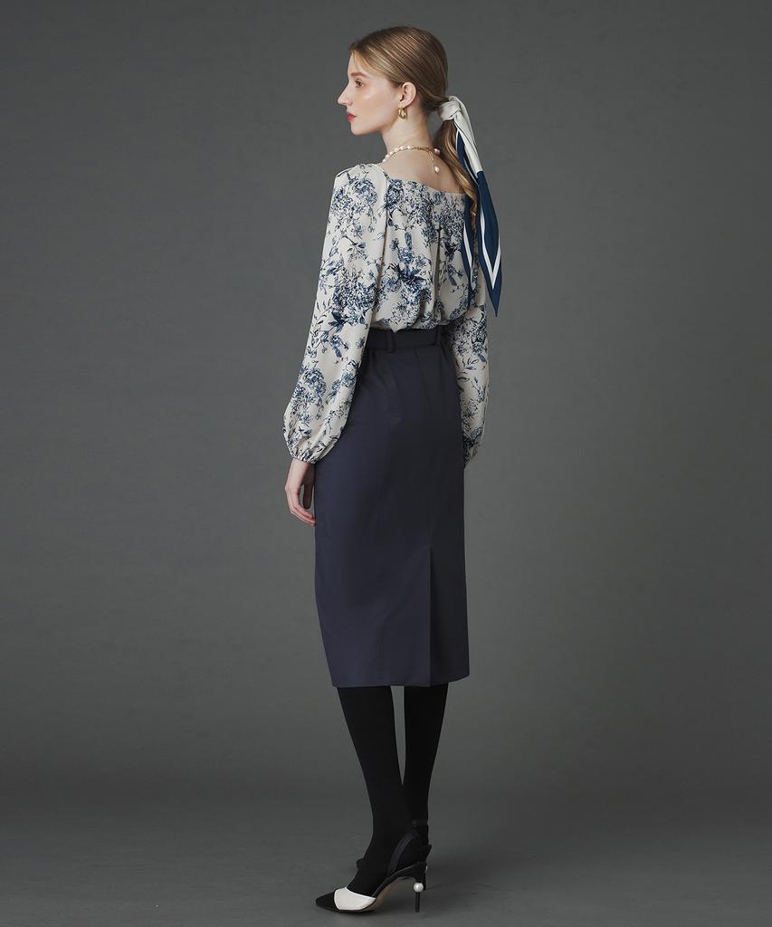 Pelimela Rosemary Belt Set Skirt (Blue Grey)