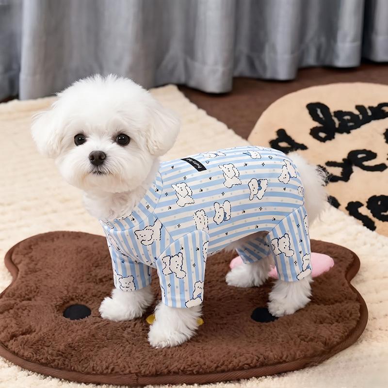 Dog German velvet warm four-legged clothes autumn and winter than bear teddy small dog cat pet bottoming shirt loungewear