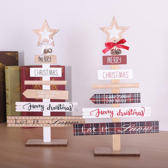 

Рождественский стиль в форме дерева с буквенным принтом настольный орнамент подарок украшение дома