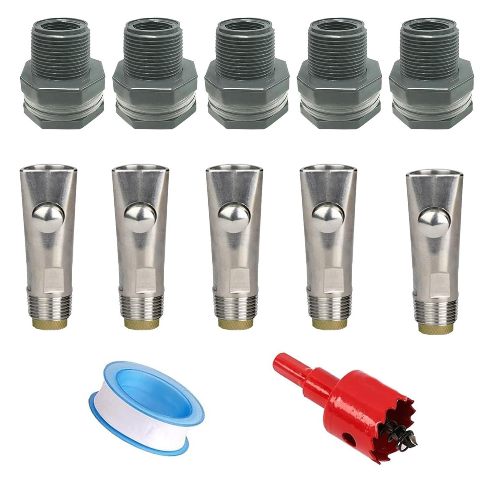 

5Pieces Stainless Steel Pig Watering Nipples with LeakProof Design Easy Installation for Farm Livestock Watering Use C