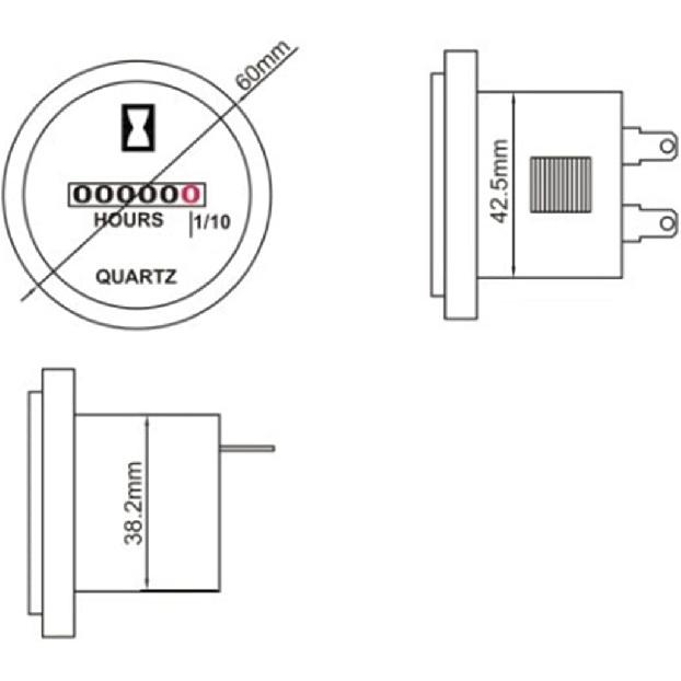 Mechanical Hour Meter Gauge - AIMILAR Professional Engine Hourmeter DC 8-80V For Boat Auto ATV UTV Snowmobile Lawn Tractors Generators (DC8-80V)