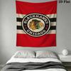 Chicago Blackhawks Wall Tapestry Aesthetic Wall Hanging Printed Fabric Blanket Decorative Tapestries for Bedroom Living Room Home Decor