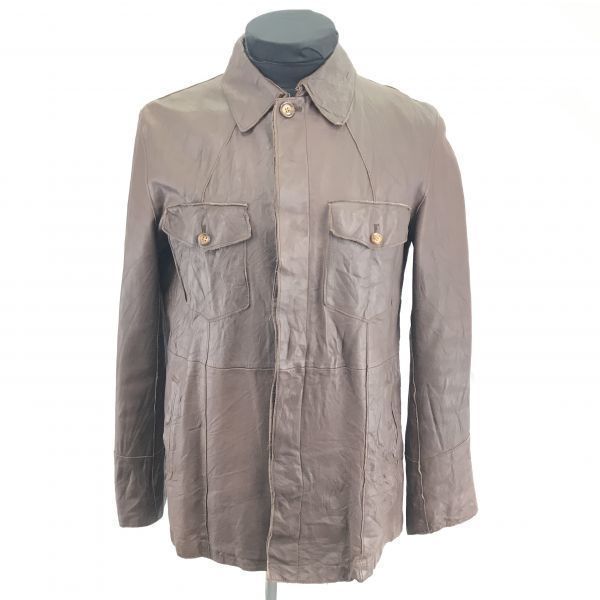 

TORNADO MART / Buffalo Leather Jacket [M / Brown] Hidden Button Front / Inner Pocket(USED)