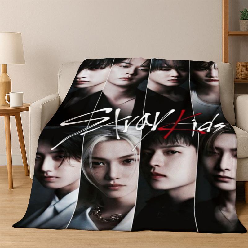 HD Stray Kids Kpop Ultra Soft Flannel Throw Blanket, Warm Cozy Blanket for Couch Sofa Bed Bedroom Living Room Travel Gift