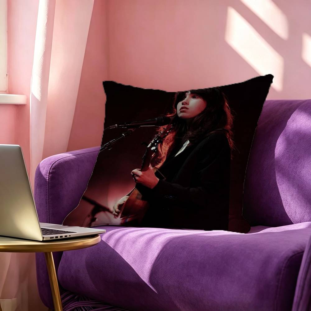 Charm Singer CClairo Square DoubleSided Printed Pillow Case Bedroom Bedside Pillow Sofa Cushion Cover