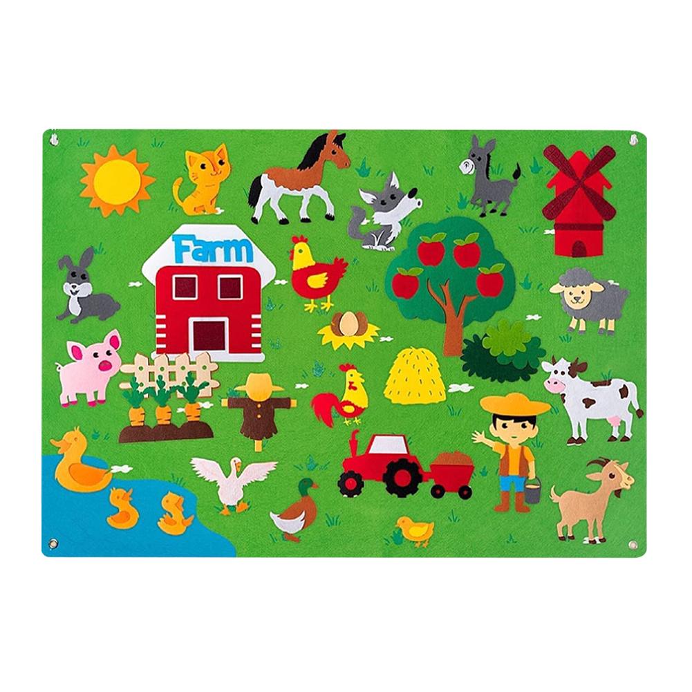3D DIY Story Board Early Learning Felt Story Board Set Montessori Toys Interactive Play Set Promote Imagination for Kids Adults