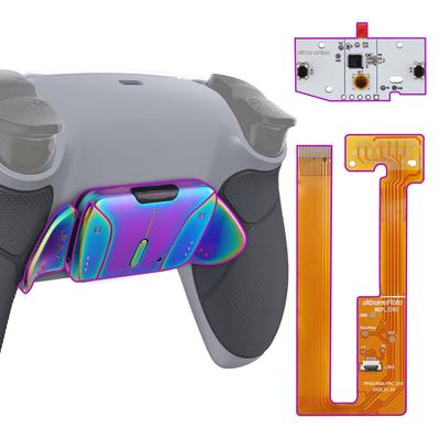EXtremeRate Chameleon RISE 4 Metall-Rückschale Remap-Kit mit Gummigriffen für PS5-Controller und Enthält Upgrade-Rückschale mit Gummi und 4 Rück-