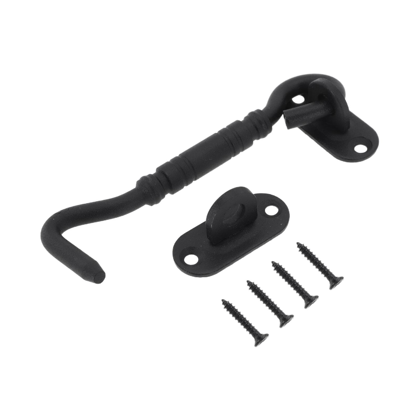 

Stainless Steel Hook Lock for Barn Doors Sliding Door Security Latch with Special Screws for Reliable Installation чёрный