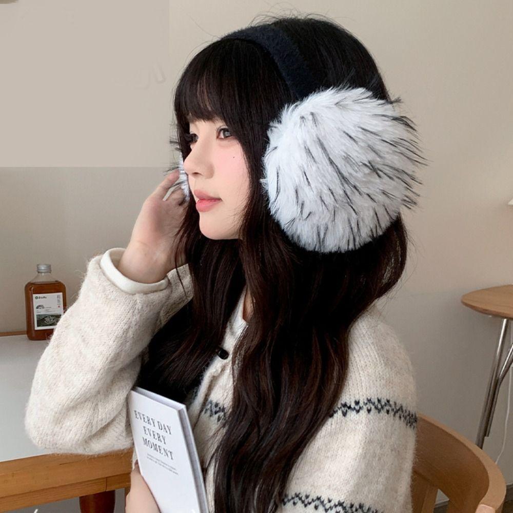 Ear Cap Imitation Fur Plush Earmuffs Solid Color Ear Muffs Comfortable Foldable Ear Cover Student