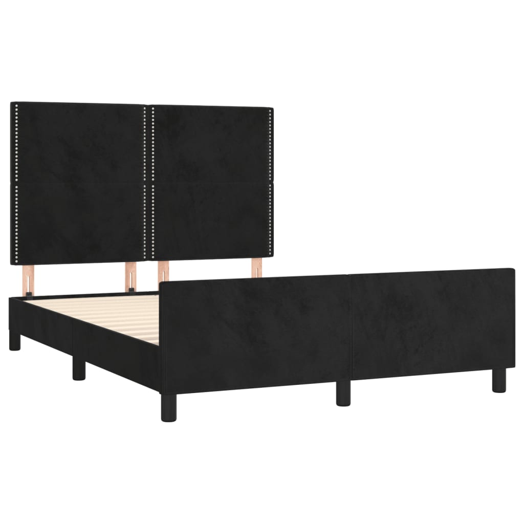 Bed Frame without Mattress Black 140 x 200 cm Velvet