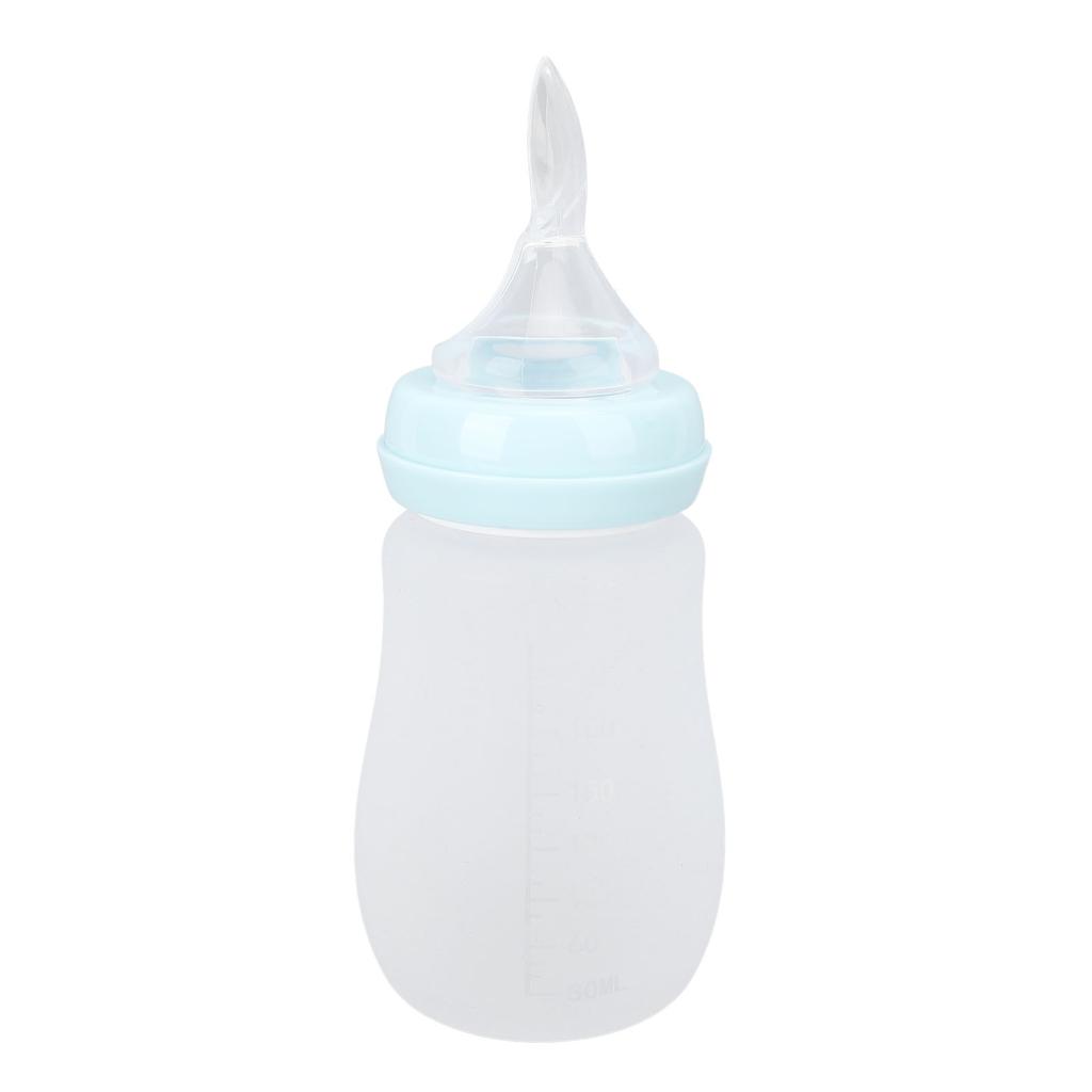 Drinking Aids Feeding Cup Squeeze Controlled Silicone Food Dispensing Spoon Feeder with Straw