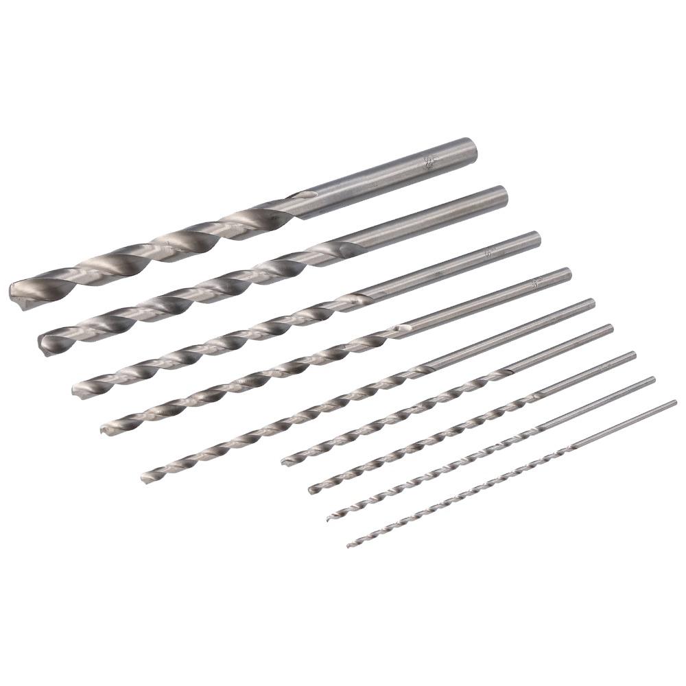 9pcs 200mm Length High Speed Steel Drill Bits 9Pcs Set Twist Drill Bit Set For Steel