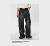 Men's Street Punk Leather Multi-Pocket Casual Pants - Spring/Autumn Trend