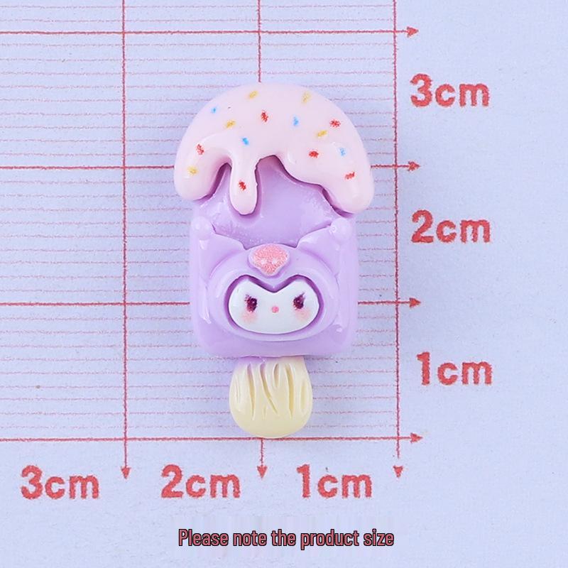 Glossy Animal Ice Cream Cartoon Resin Hair Clip DIY Ornament Accessories