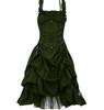 Women's Plus‑Size Gothic Lolita Cosplay Dress Square‑Neck Sleeveless Waist‑Tied Ball Gown Party Evening Dress