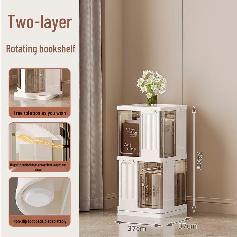 360 Rotating Folding Storage Box Multi-Layer Shelving Unit for Living RoomBedroom - Bookcase Toy Display Cabinet 8399₽