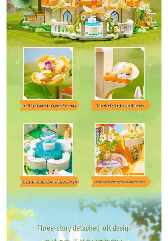 Wonderful 34017 Garden Castle Dream Princess Carriage Model - Girls' Educational Toy Gift