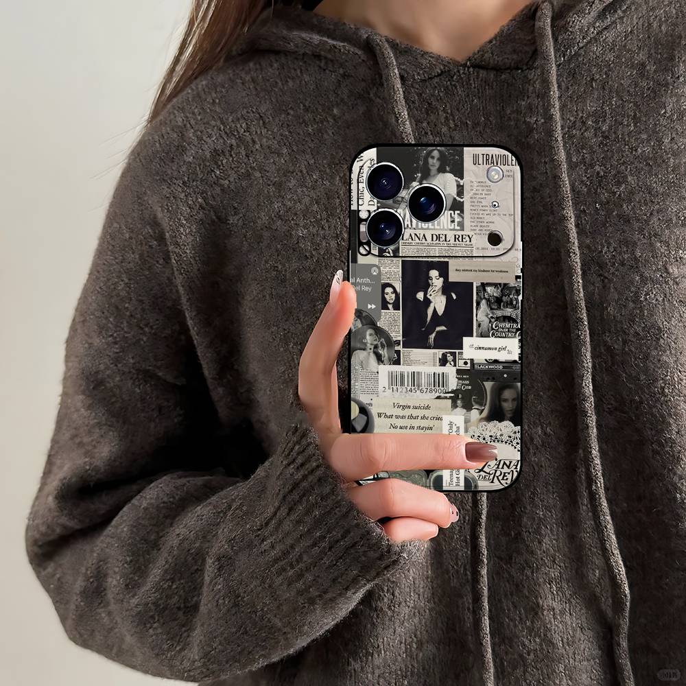 L-Lana Del Rey Singer Phone Case Black That Fits For IPhone 17,16,15,11,13,14 Pro Max,Plus,X,Xr,Xs Max,13Mini