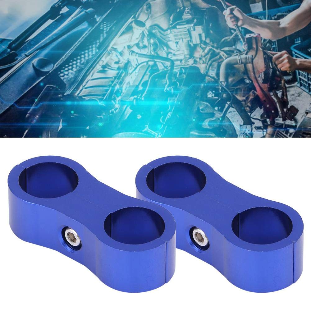 Qiilu Hose Separator Tubing Separator Clamp Fitting Aluminum Alloy 2pcs 4.4*1.9cm AN6 Cable Clips Resistant Fixing Replacement