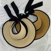 C S In The Room  Free  Ribbon Straw Wide Brim Bonnet Sun Cap 2Color