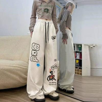 Ležérne Dámske Trendy Graffiti Ins Voľné Tepláky Kórejský Štýl Hip Hop Tanečné Nohavice Pre Tanečné Pohodlie Nohavice Dámske Tepláky Pre Ženy