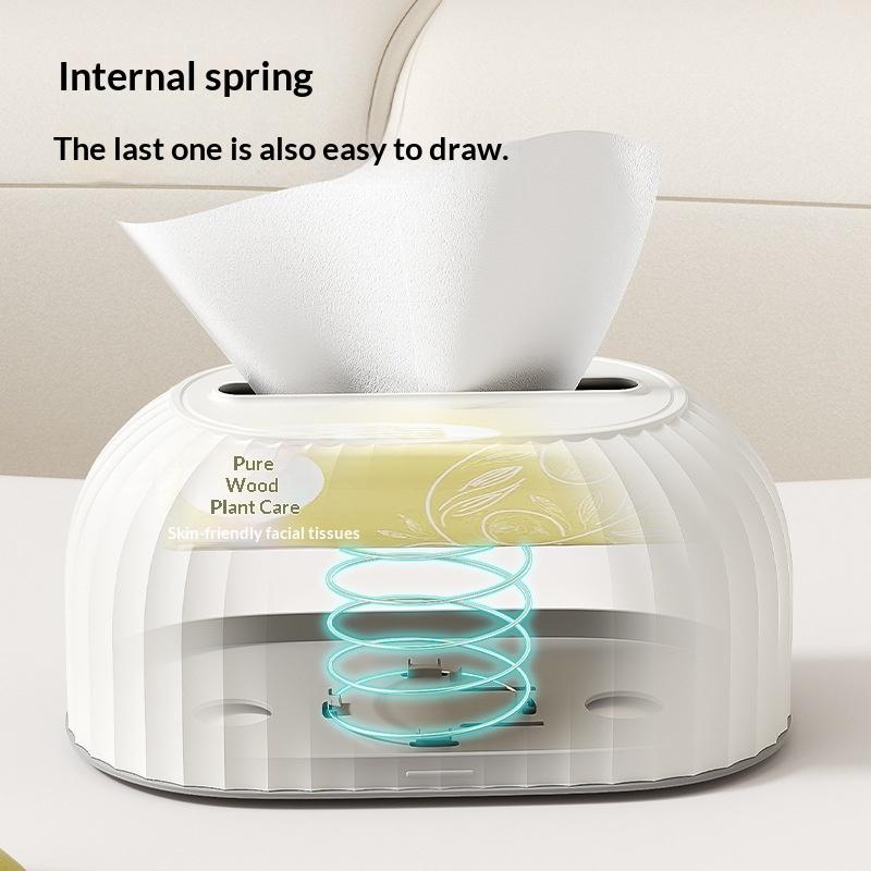 High-aesthetic Home Use Drawer-style Tissue Box Storage Light Luxury Style Living Room Desktop Advanced Spring Type Tissue Box