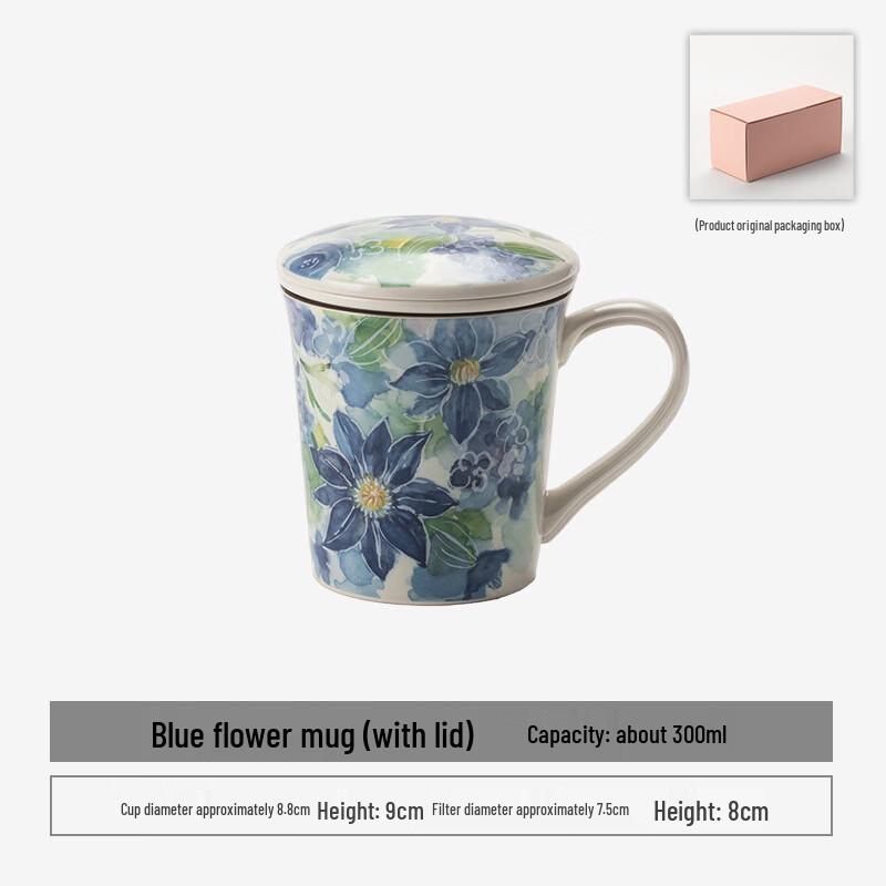 Handon & Blue Ceramic Floral Mug