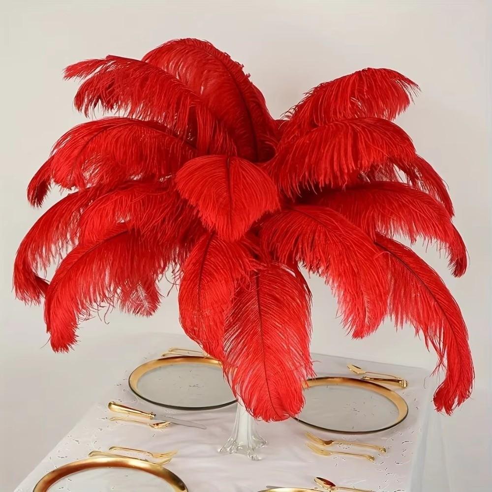 10Pcs Gifts 15-20cm Ostrich Feathers Stage Props Table Accessories Ostrich Plumes Fluffy DIY Feather Accessories Home Decoration