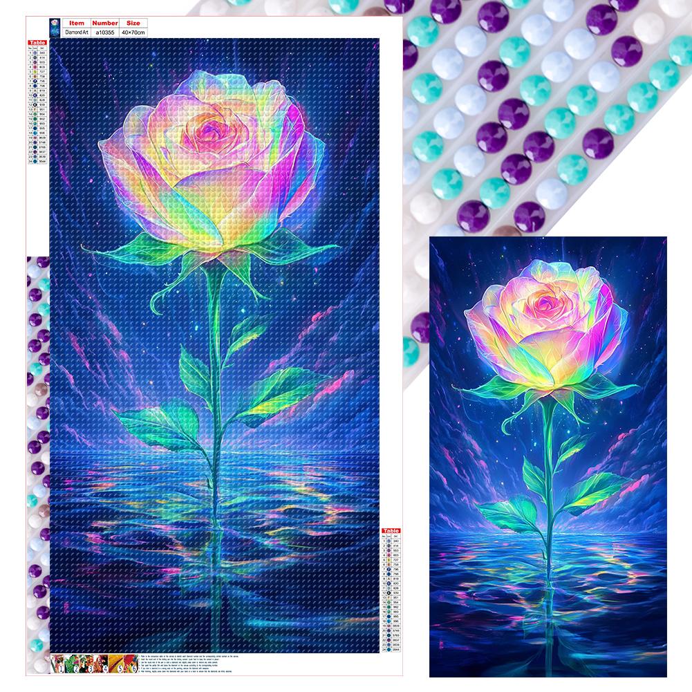 

Cat Flower 5D DIY Full Drill Round Diamond Painting Kit for Home Wall Decor ярко-розовый